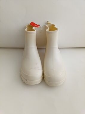 Joe Fresh Cream Wedge Heel Ankle Rain Booties Size 10